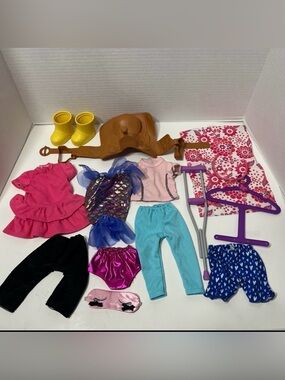 MY LIFE AS 18” dollars clothes lot clothes lot horse saddle fits American girl